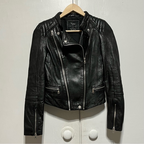 Zara Genuine Leather Moto Jacket ASO Kendall & Kylie Jenner, Size XS - Picture 6 of 16